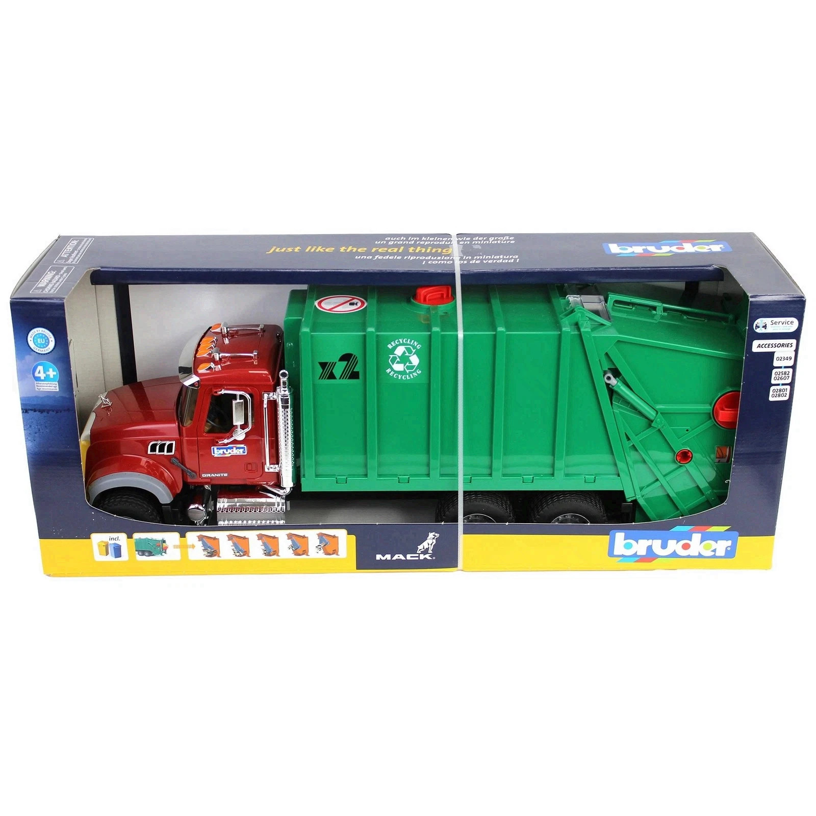1/16th Bruder MACK Granite Rear Loading Garbage Truck 02812