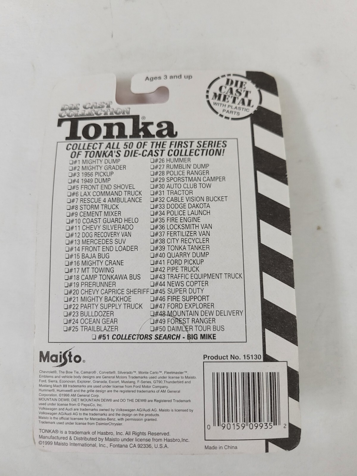 Tonka Die Cast Maisto Rumblin Dump #27 Of 50