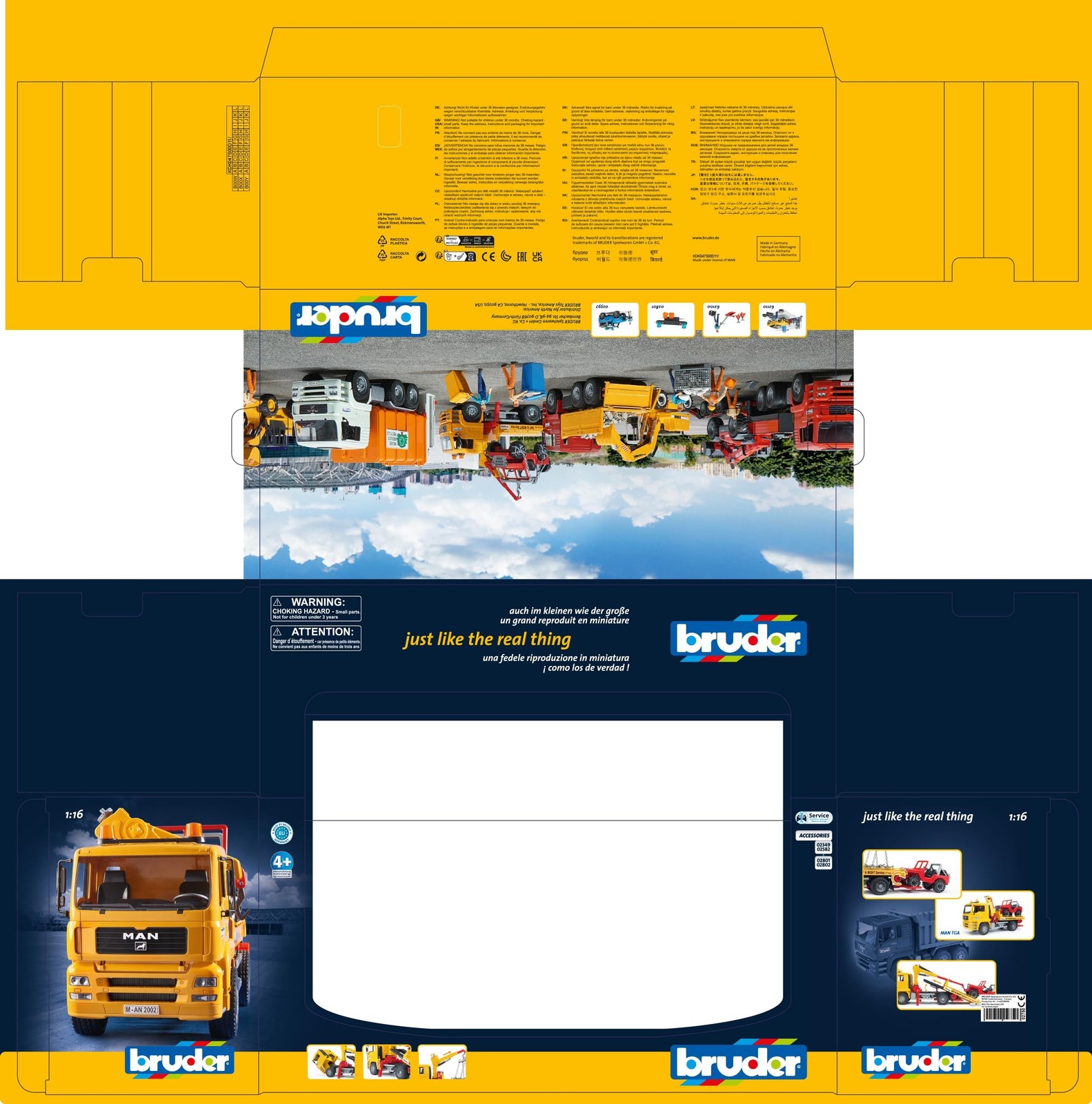 Bruder 02750 Man TGA Tow Truck with Cross Country Vehicle