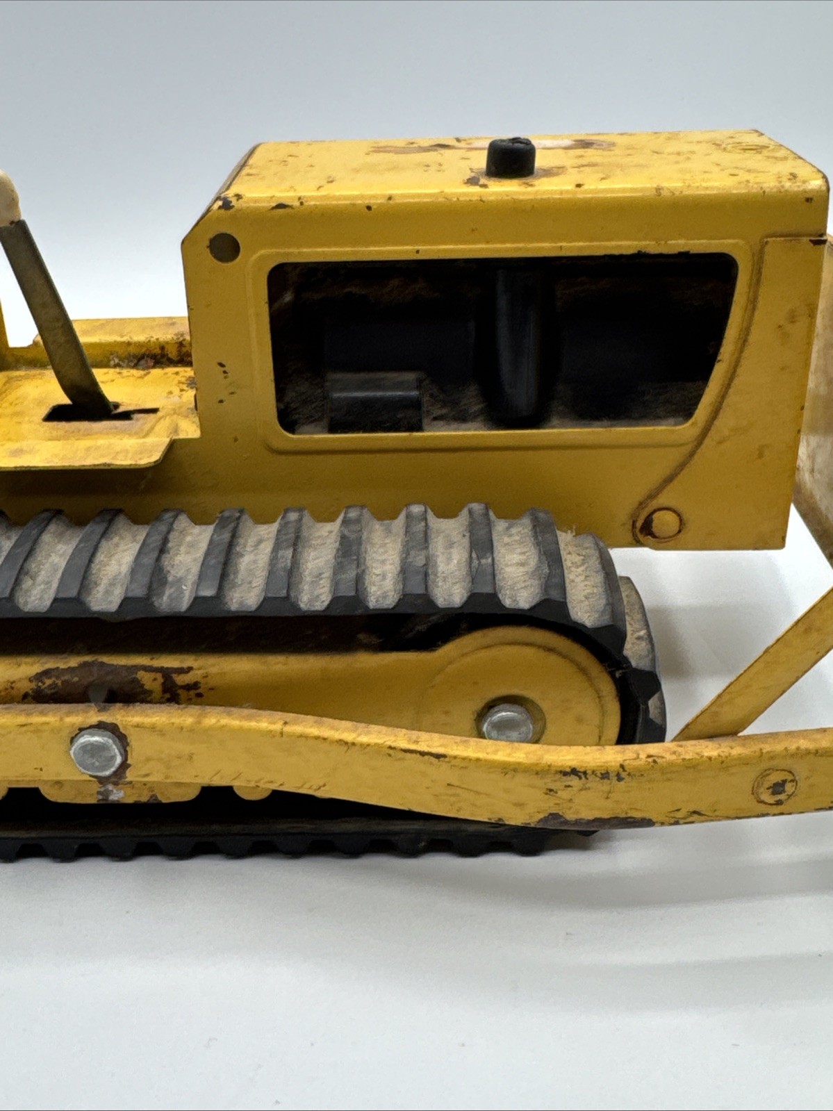 Vintage Tonka No. 300 Bulldozer 1960s Pressed Steel Yellow Dozer 8.5″
