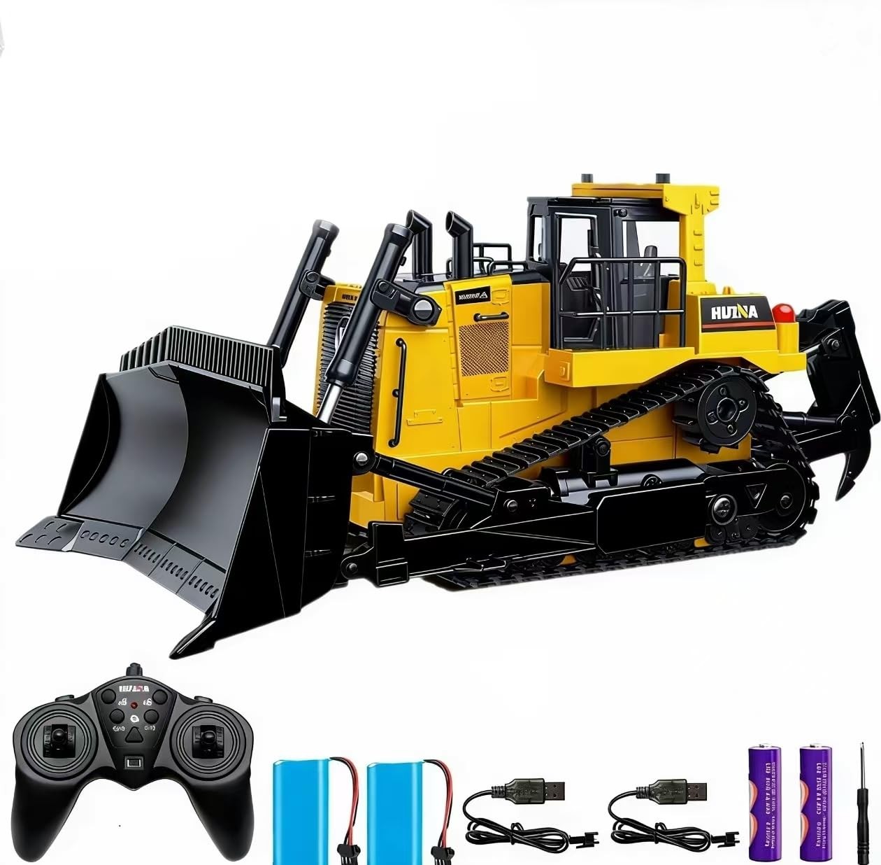 Remote Control Bulldozer RC 1/16 Full Functional Construction Vehicle, 9 Channel
