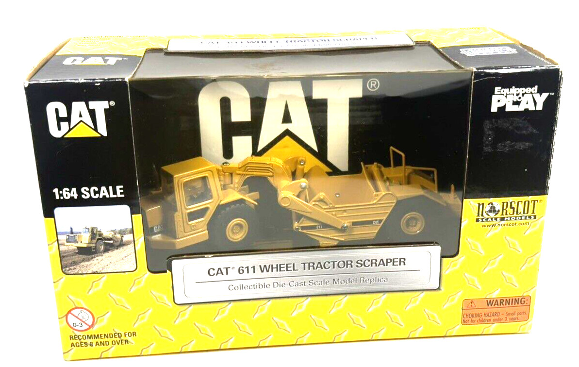 Norscot Diecast 1:64 CAT 611 Wheel Tractor Scraper 55403 in Original Box