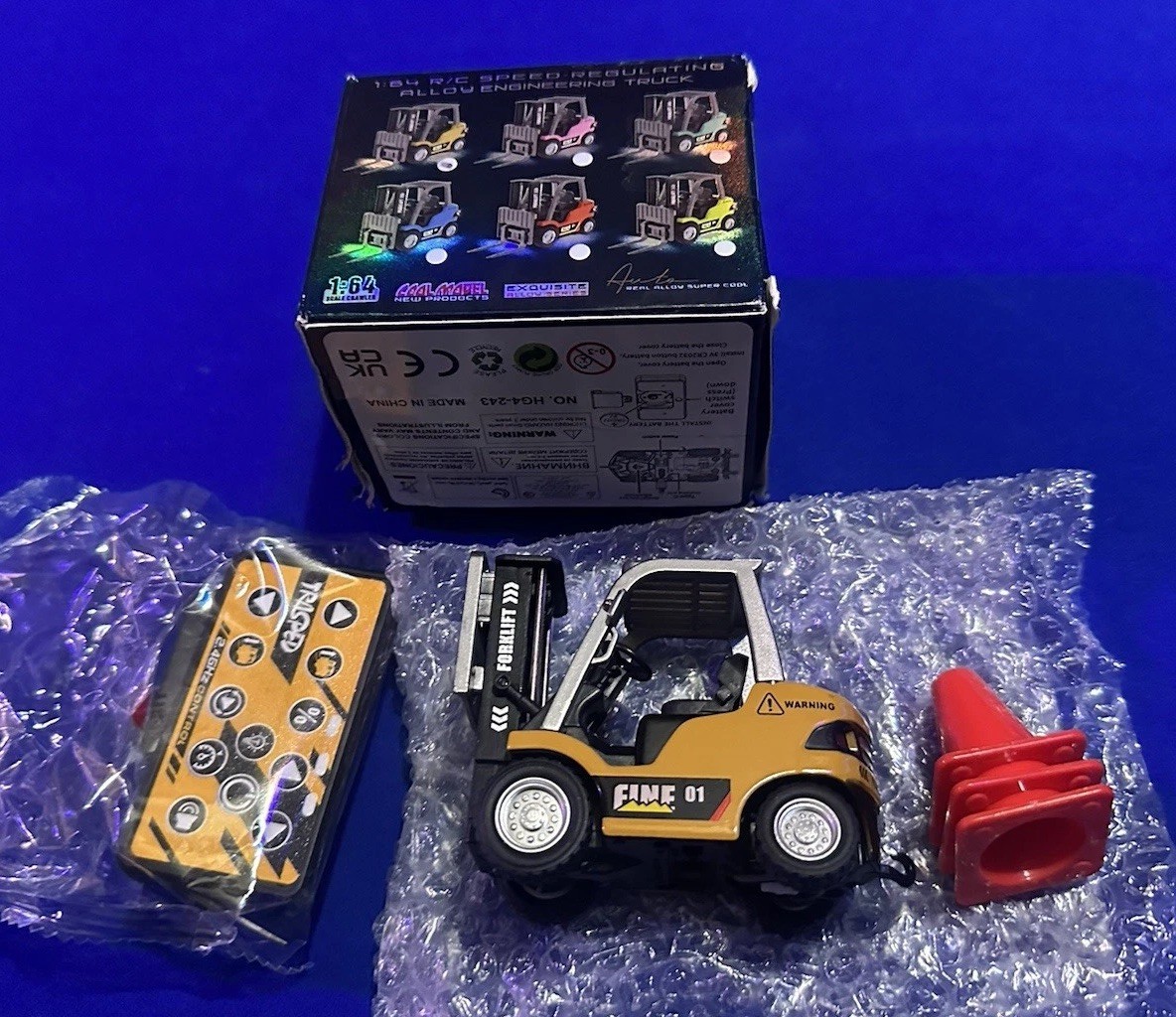 1/64 RC Forklift Toy 7 Channel 2 Mode Mini Remote Control Forklift Truck with…
