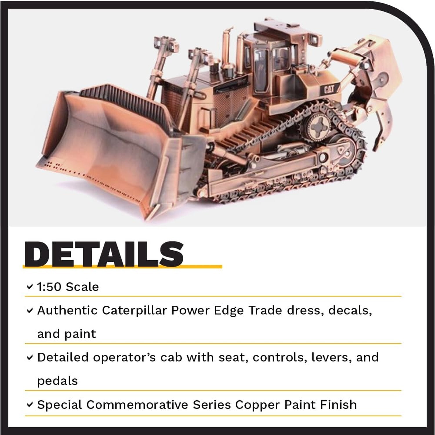 Diecast Masters 1:50 Caterpillar D11T Track-Type Tractor, Copper Finish Comme…