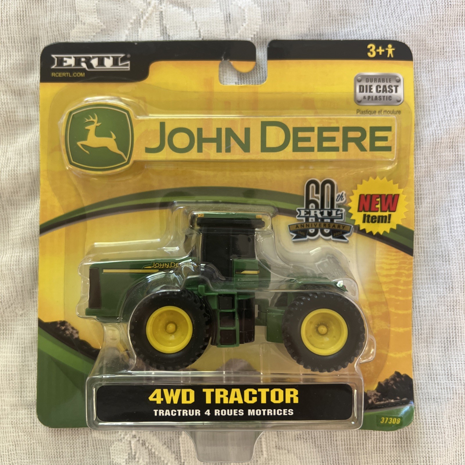 Ertl 37308 1:64 Scale Green John Deere 4WD Tractor Die Cast & Plastic