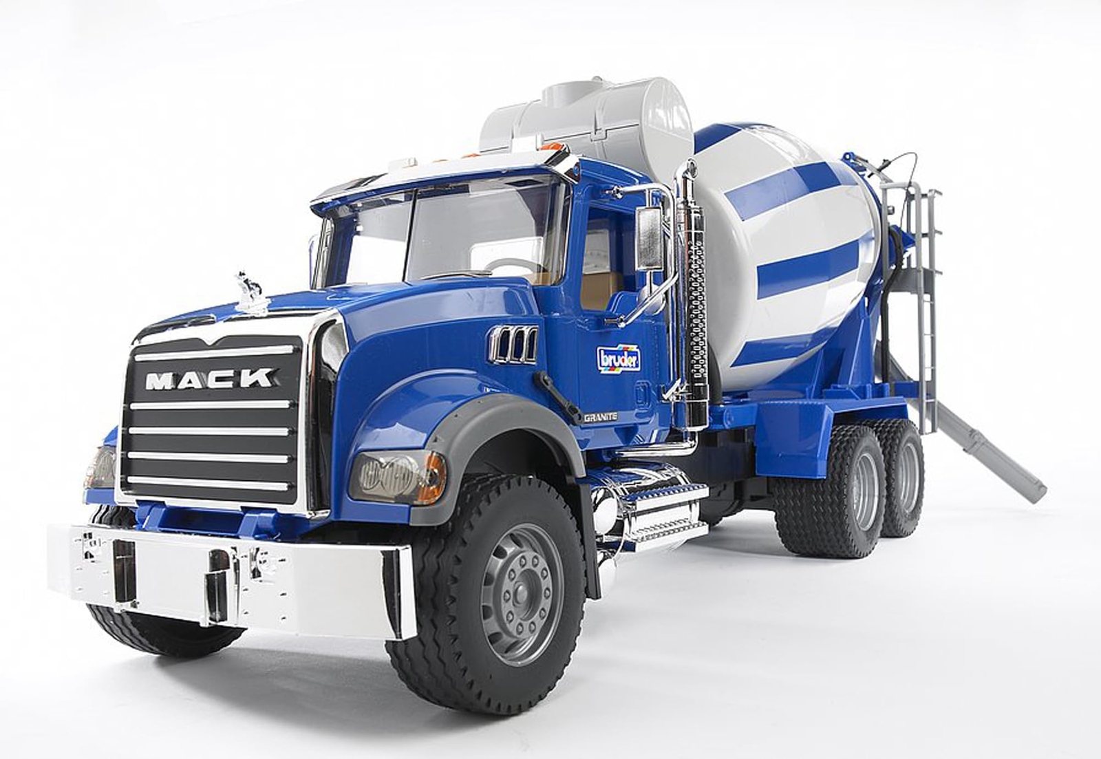 Bruder Mack Granite Cement Mixer Blue 116 Scale Made in Germany
