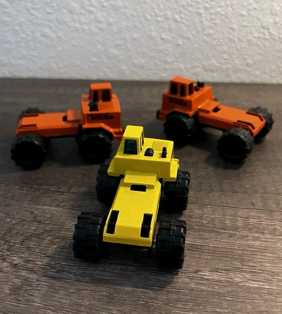 Tonka Construction Lot of 3 Trucks Vintage 1992/93 orange yellow Great Shape