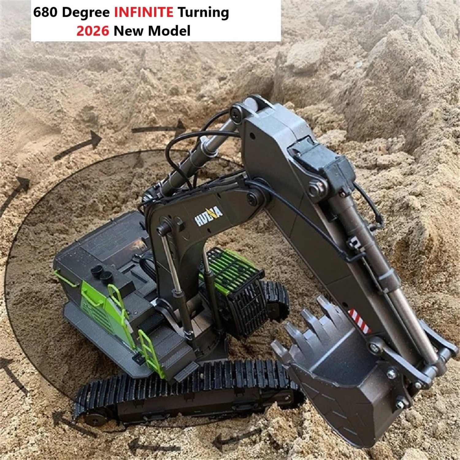 RC Excavator for Adults Huina 1593 Fully Functional 1:14 Toy 28 Channel Remot…
