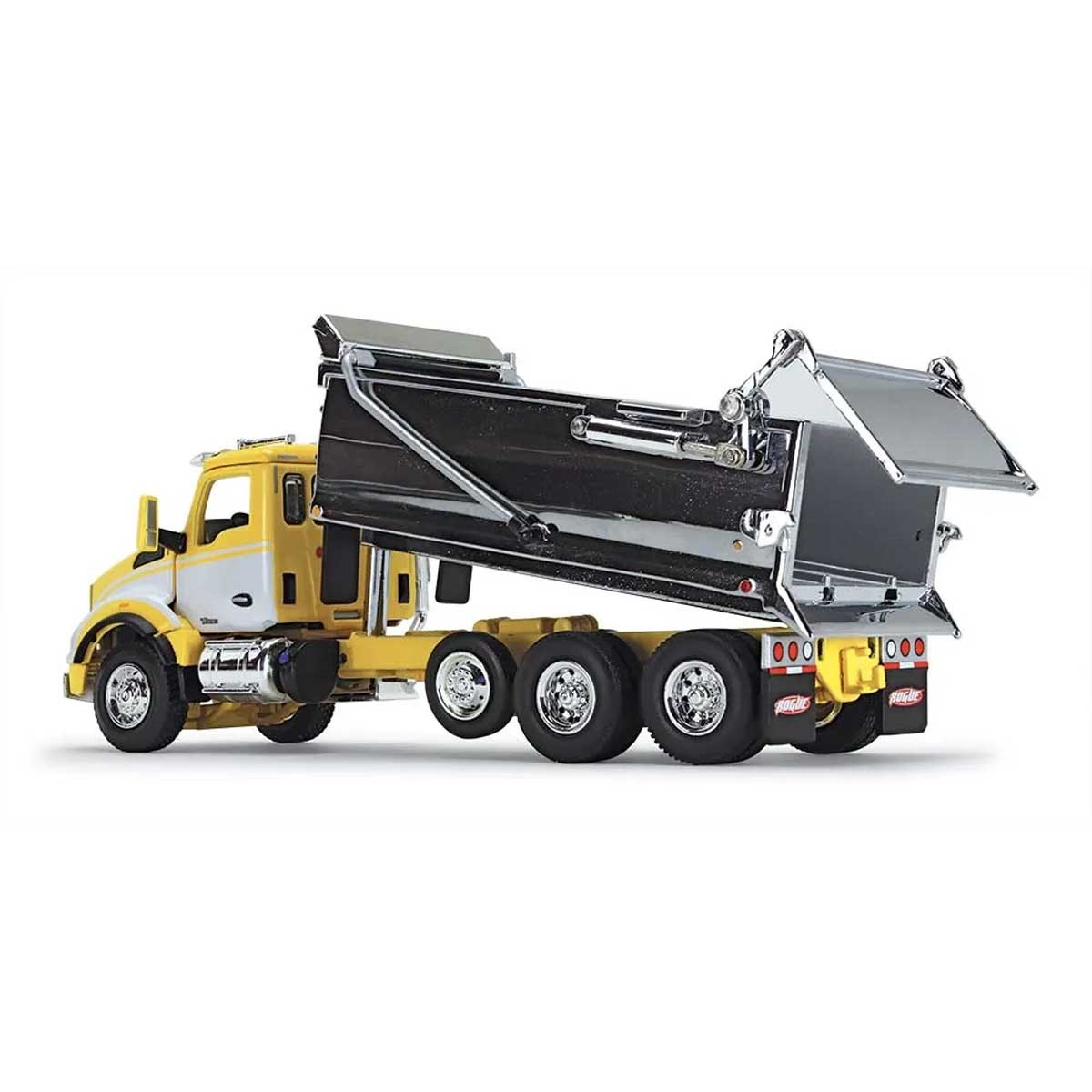 First Gear DCP 1/64 Yellow, White & Chrome Kenworth T880 Rogue Dump 60-1416