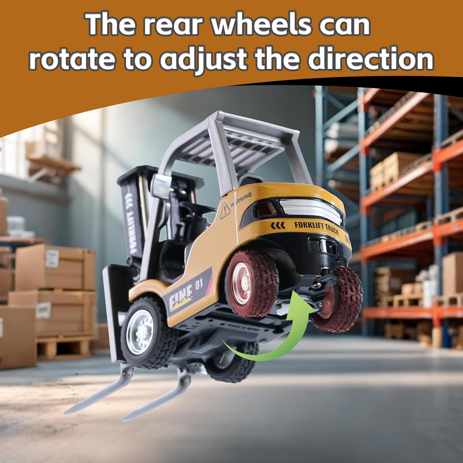 Remote Control RC Forklift Cranes,1/64 Mini Rechargeable Forklift Truck,2 in 1 T