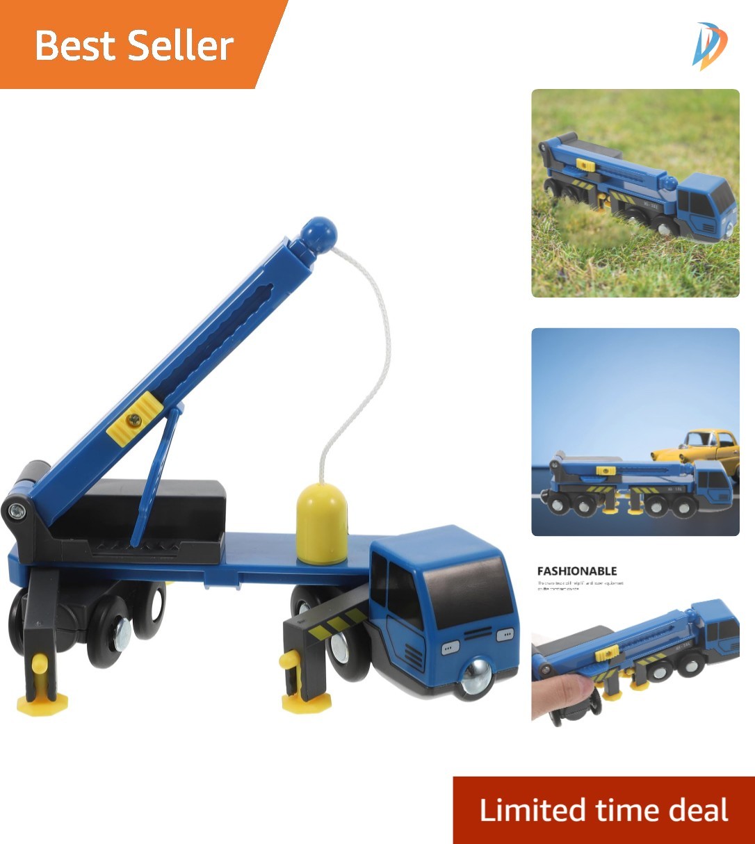 Portable 6.69-Inch Crane Toy with Rotating Body & Stabilizers for Active Play