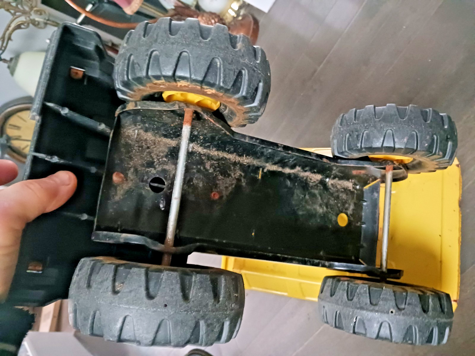Vtg Tonka Turbo Diesel XMB 975 Pressed Steel Tilt Bed Dump Truck Yellow Nice!