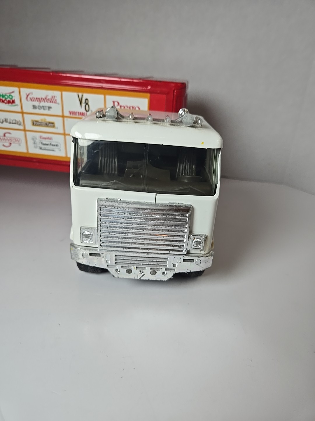 Vintage Pressed Metal Ertl Campbells Soup Cabover Semi Truck Tractor Trailer 80