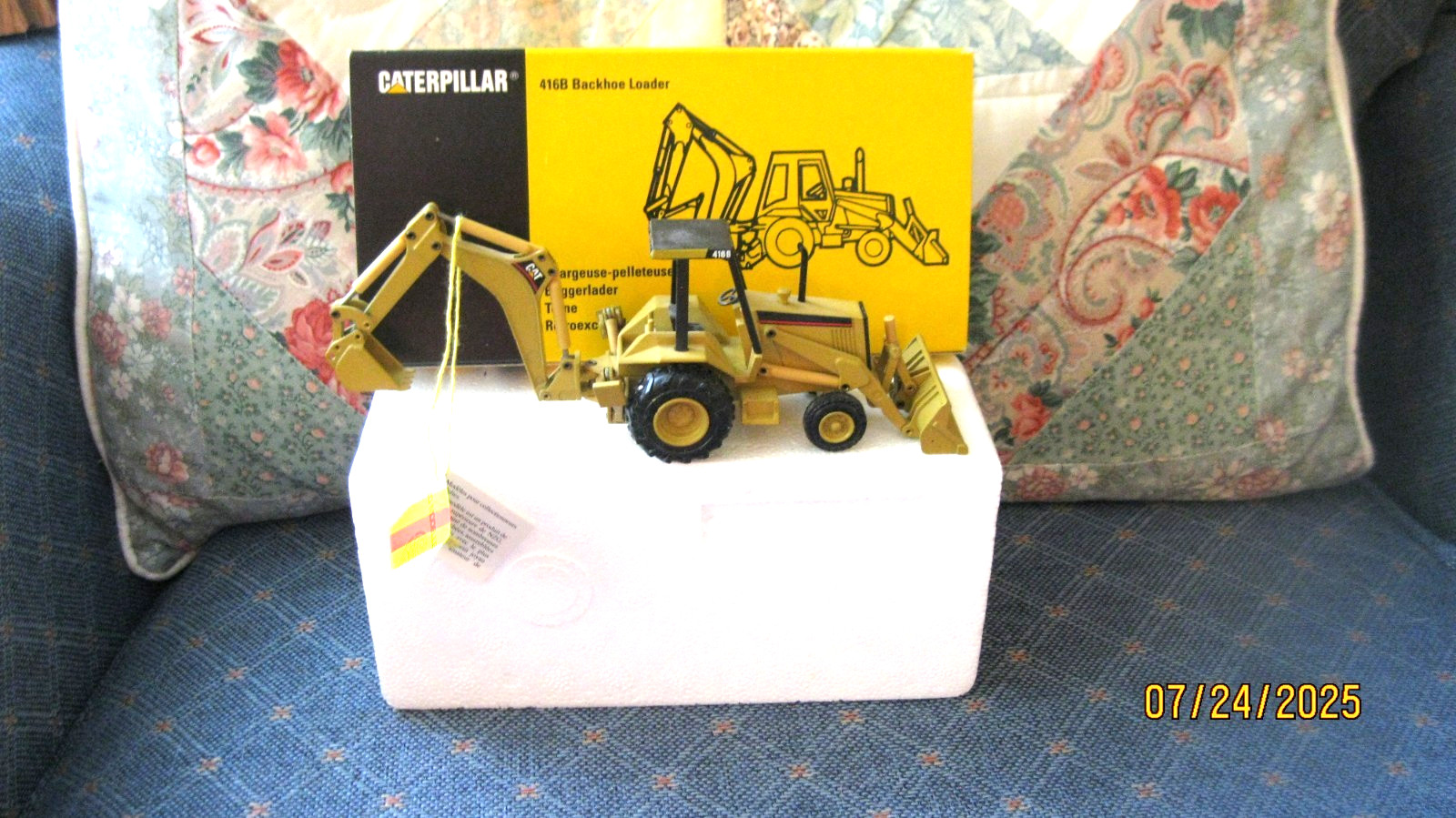 VINTAGE NZG CAT 1990 MINI 416B BACKHOE LOADER 1:50 W. GERMANY