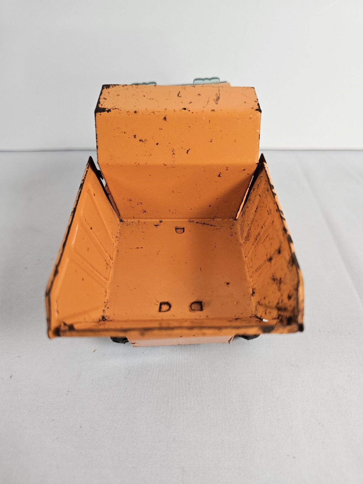 Bandai Line Orange Black Pressed Steel Dump Truck Toy Vintage Construction Korea