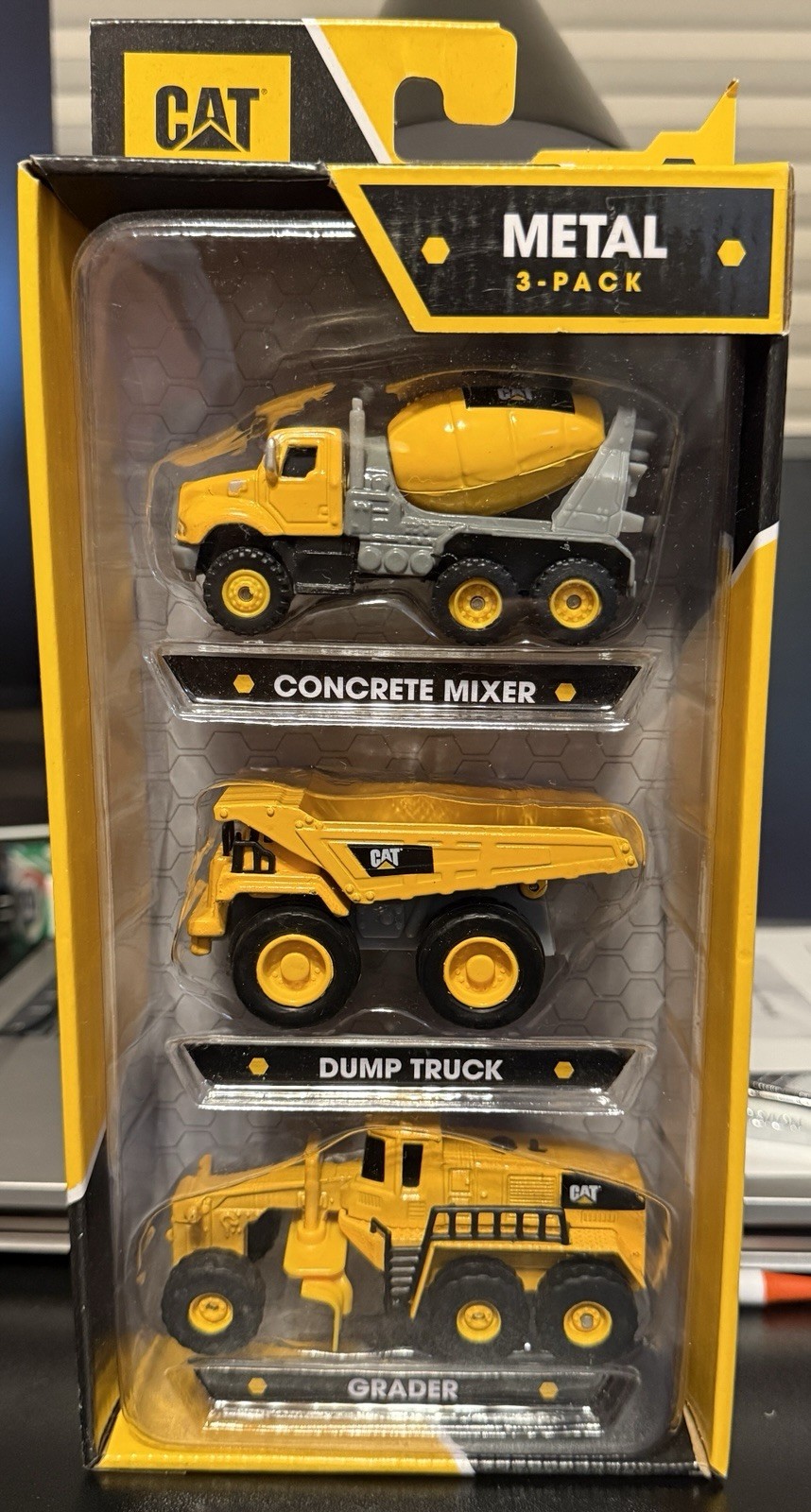 Funrise CAT Metal 3-Pack Concrete Mixer Dump Truck Grader 82273 (2021) Diecast