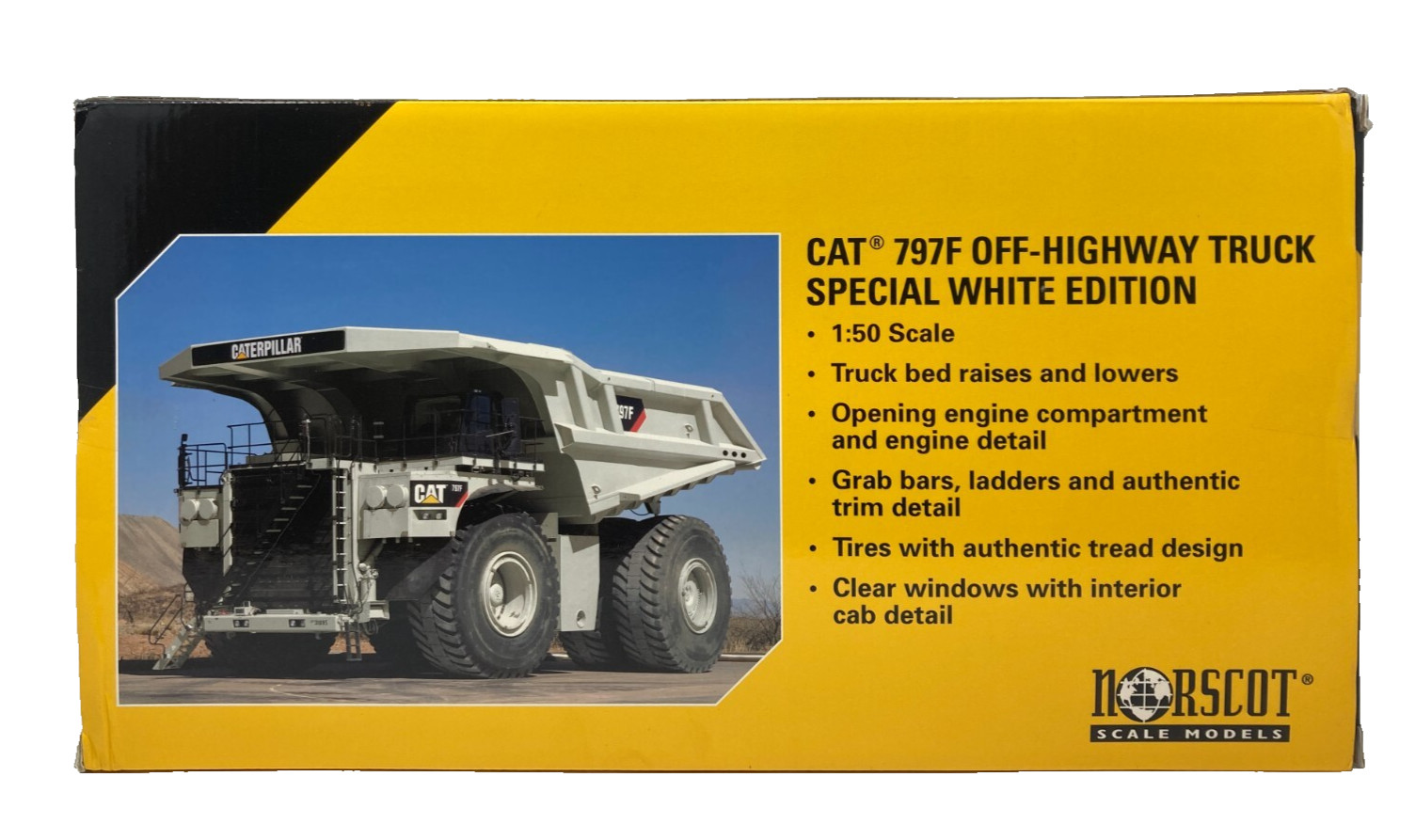 Caterpillar CAT 797F White Off Highway Truck 1:50 Norscot 55243 New Sealed Box