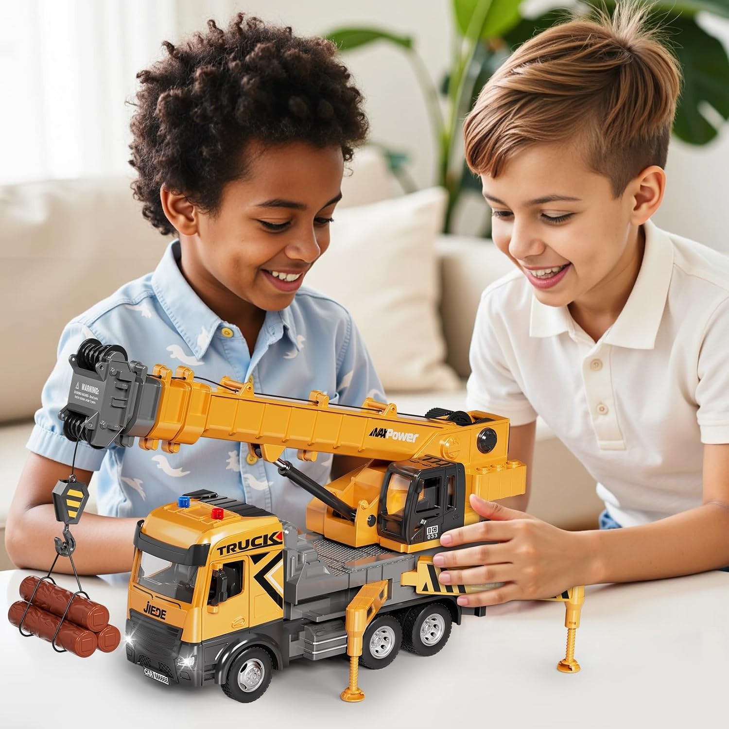 Crane Truck Toys Construction Vehicle Set 29 in Alloy Crane Arm Lights Sounds