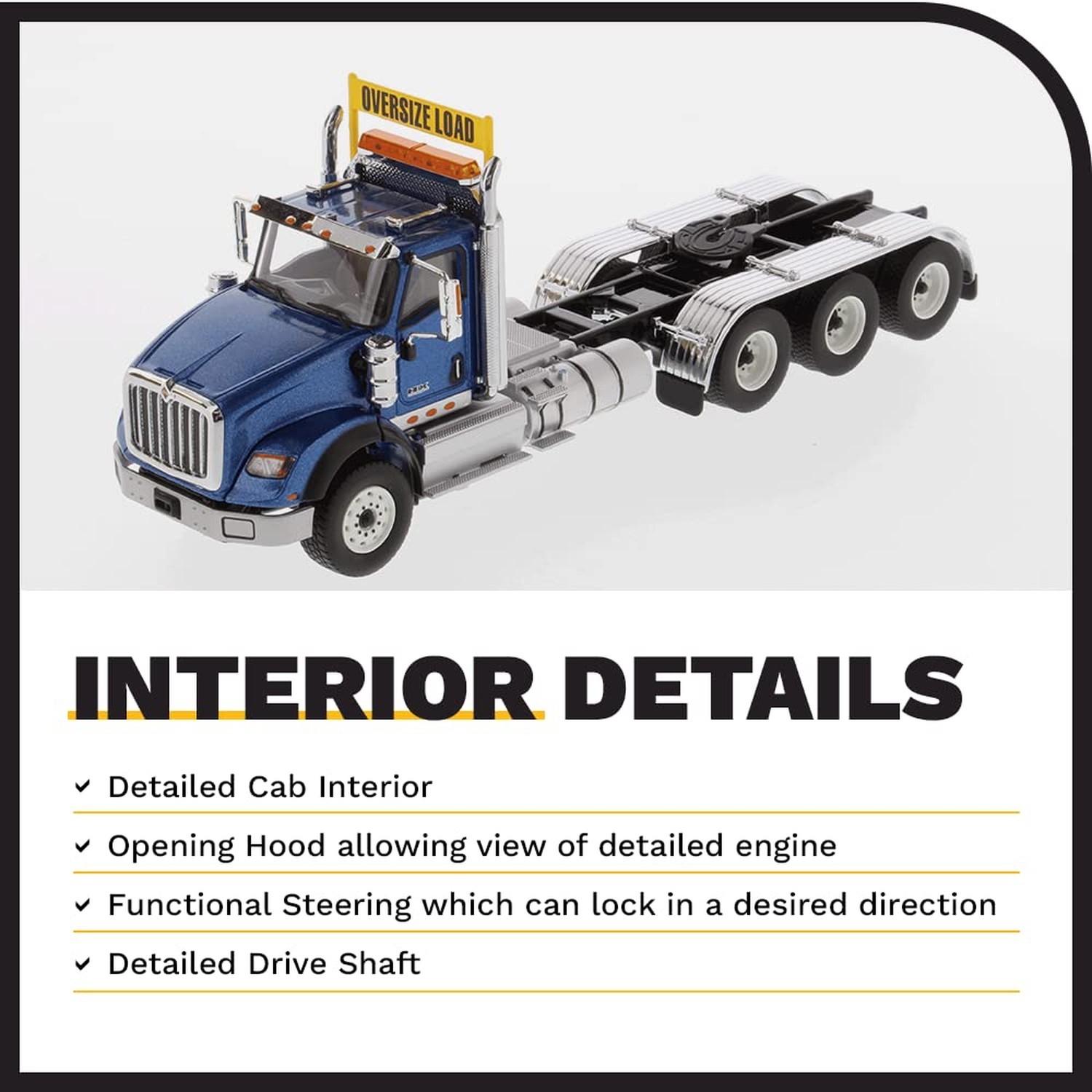 1:50 International HX620 SBFA Day Cab Tridem – Metallic Blue – Diecast Master…