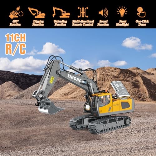 RC Bulldozer 11 Channel Dozer Light Sound 1/24 Kids Toy