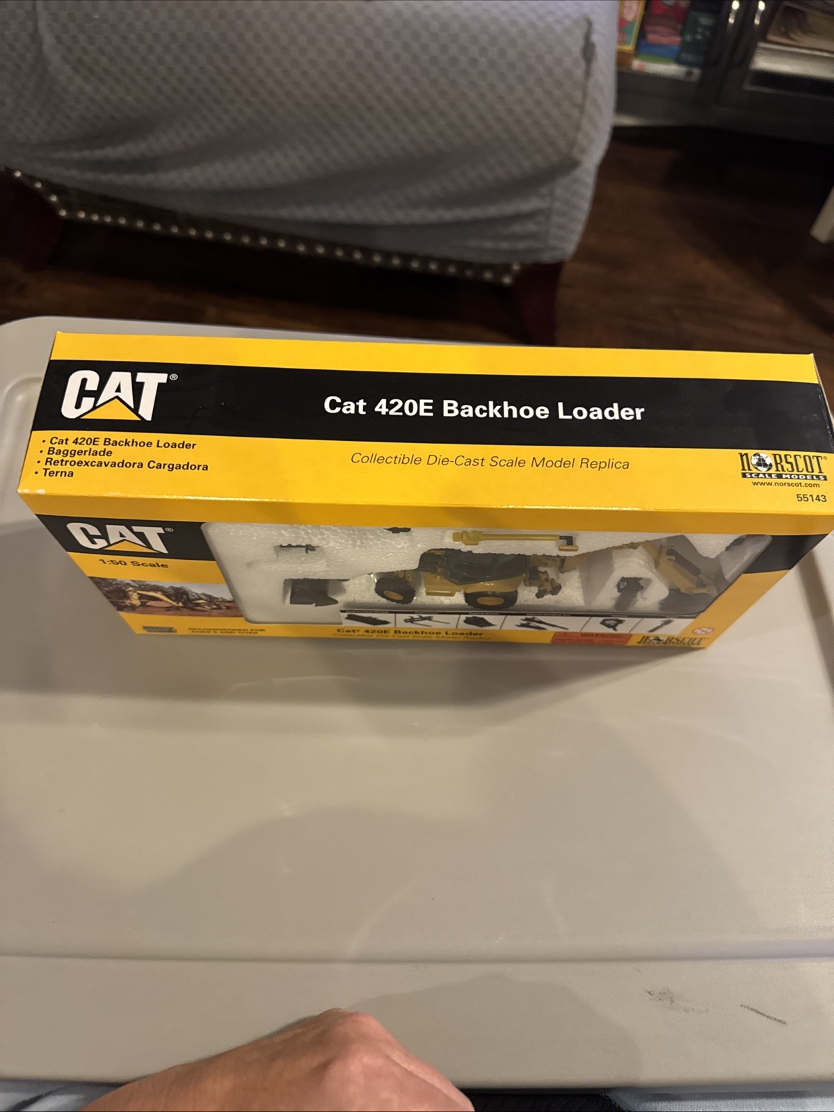 Cat 420D Backhoe Loader With Attachments Norscot 55061 1:50 Scale DieCast