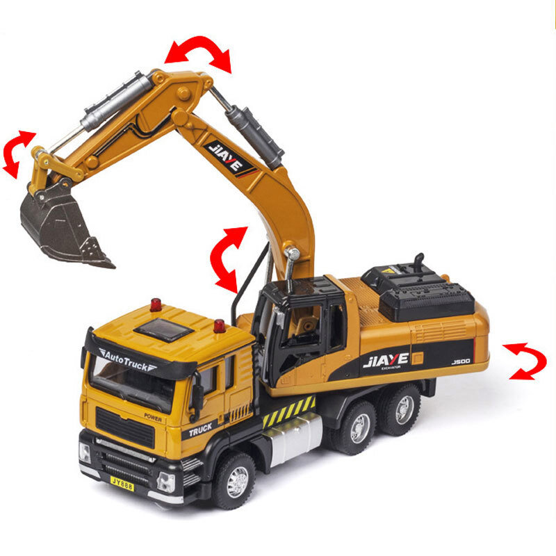 1/50 Excavator Toy Truck Diecast Model Toy Car Construction Vehicle Boys Toys