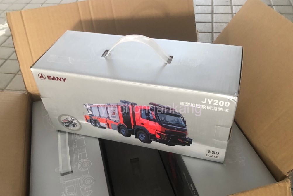 1:50 SANY JY200 Fire Engine Truck Emergency Recue Vehicles Diecast Model