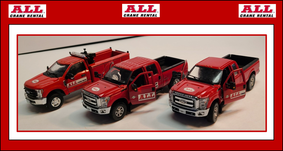 1/50 ALL Crane 2x F-250 Pick Up Trucks + Ford F-350 Service Truck -FREE SHIPPING