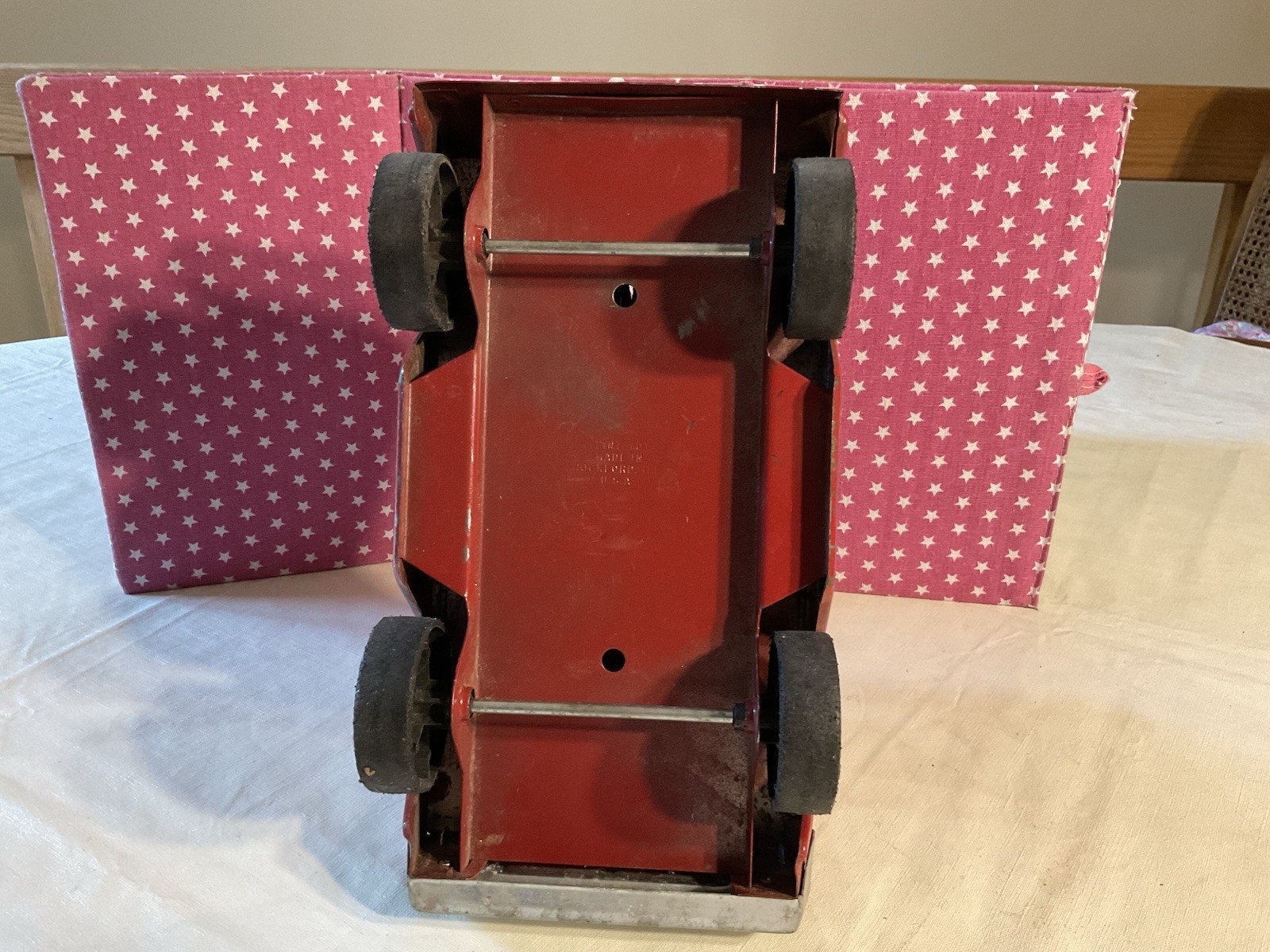 VTG. NYLINT PRESSED STEEL TRUCK CAB W/TRUE VALUE LITHO, HEAVYWEIGHT, RESTORE