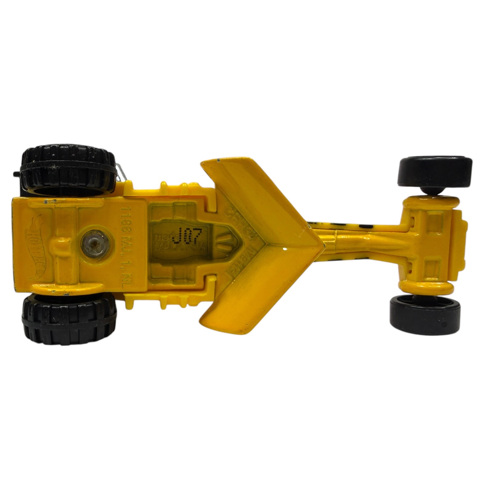 Hot Wheels Dragster Dozer Road Grader Yellow Flame Decals Diecast Toy Car CFH84