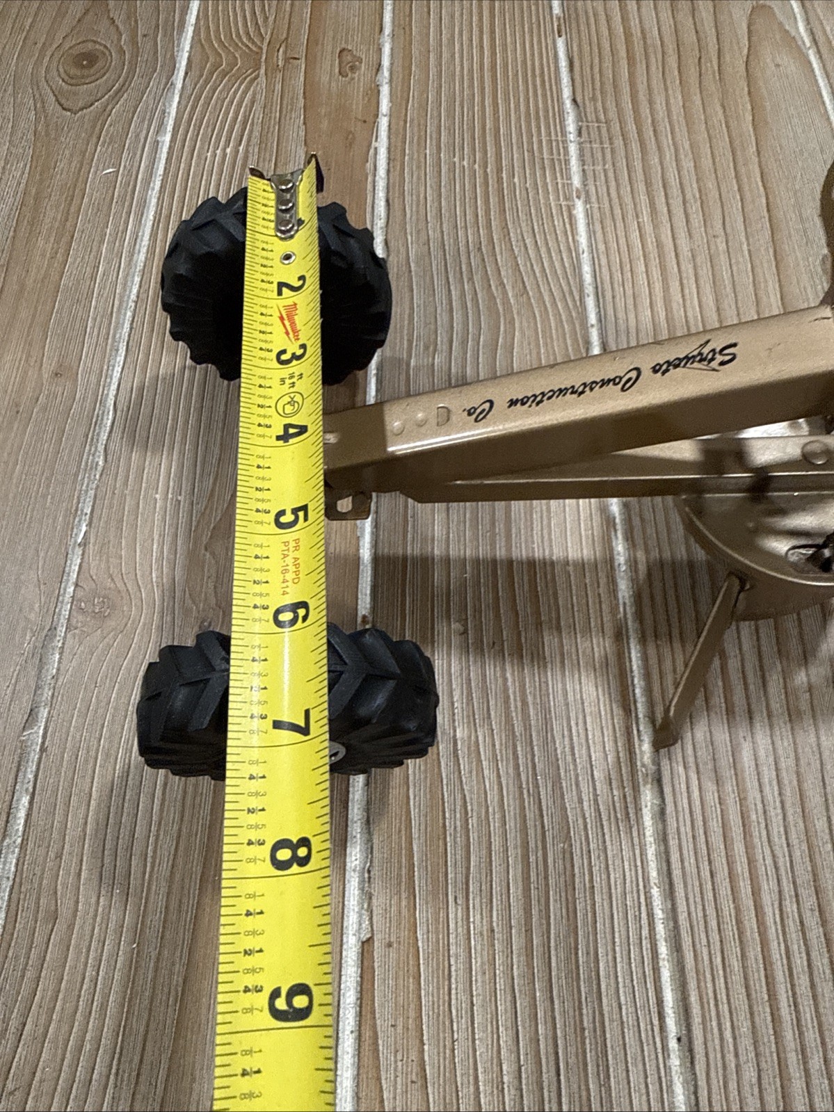 Vintage 1950s Structo Construction Co Pressed Steel Toy Road Grader Gold 18″