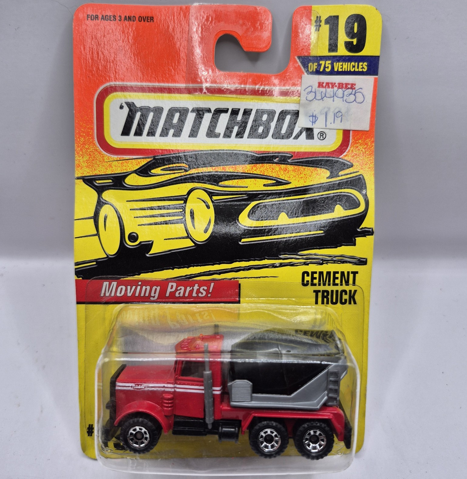 Matchbox Action System Cement Mixer Truck 1:64 1997 Moving Parts MB019