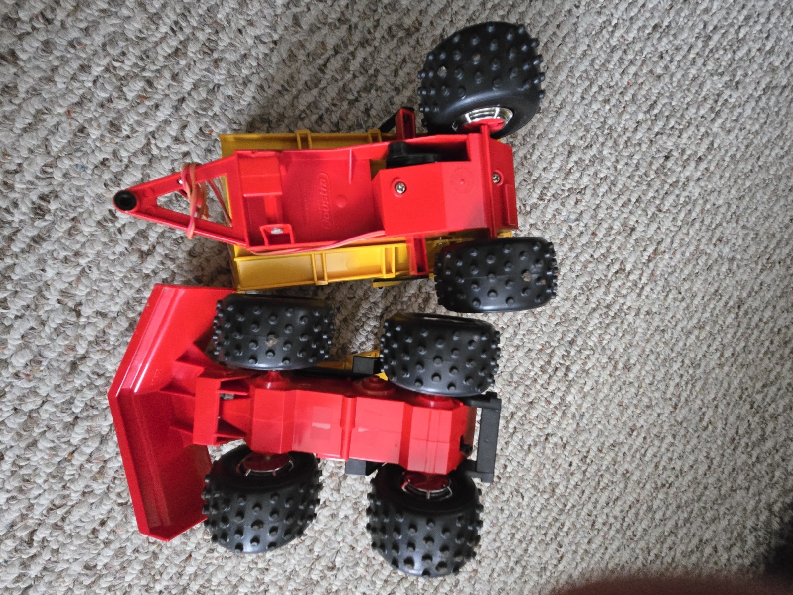 CLEAN Digger Dan’s Construction 4×4 tractor w/ power dumper toy Joustra France