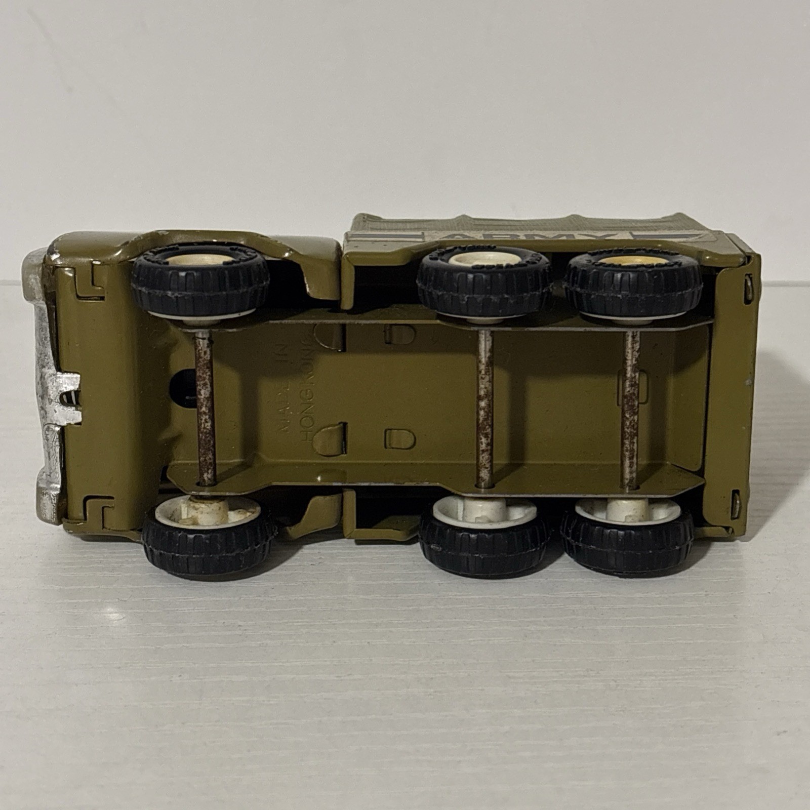 Vintage 1970s Buddy L Military Army Truck Hong Kong Toy Metal 5″