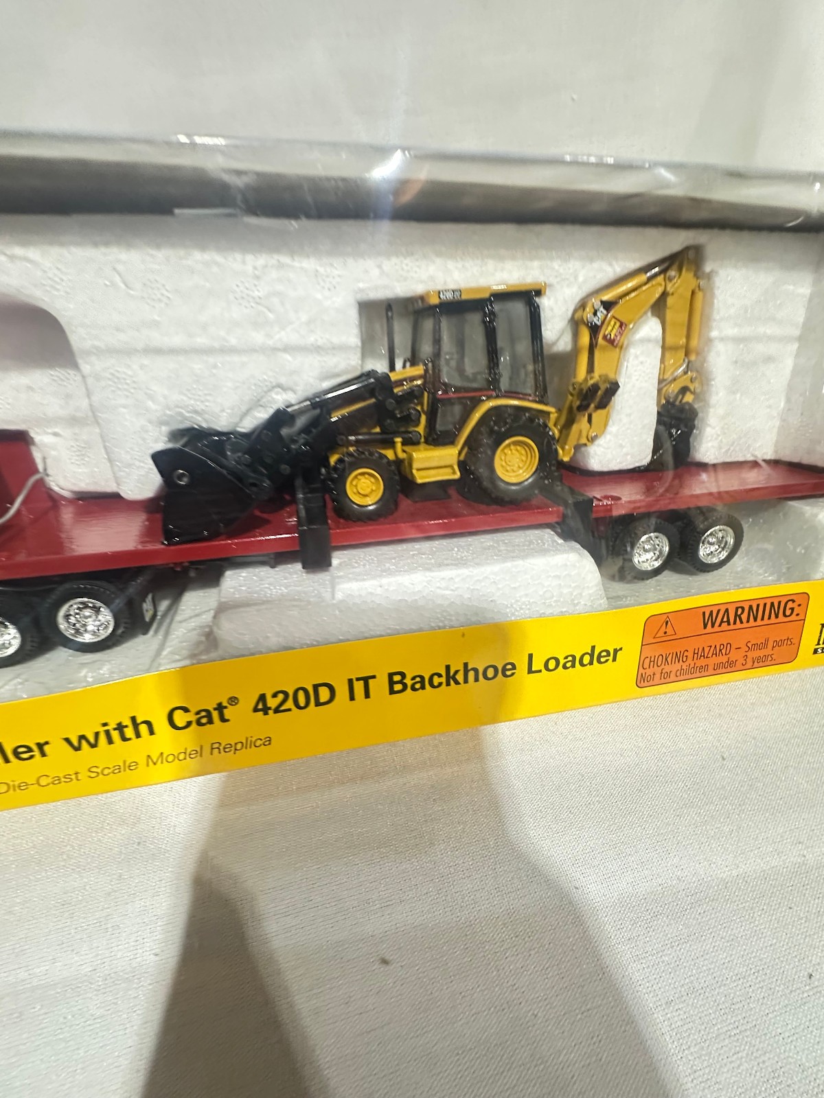 Caterpillar Rental Store Semi With 420D IT Backhoe Set By Norscot 1/50th Scale