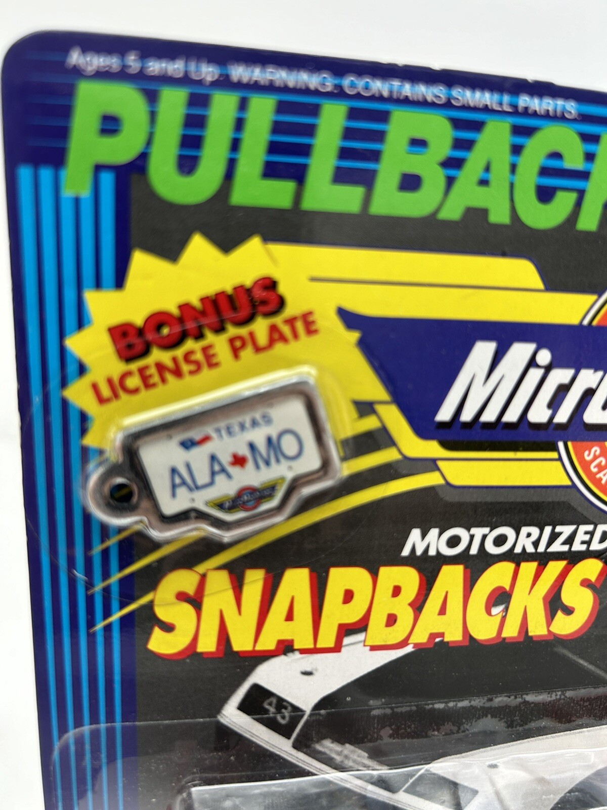 1990 Micro Machines SNAP BACKS #4 Pullback Power w/ Bonus license plate (NEW)