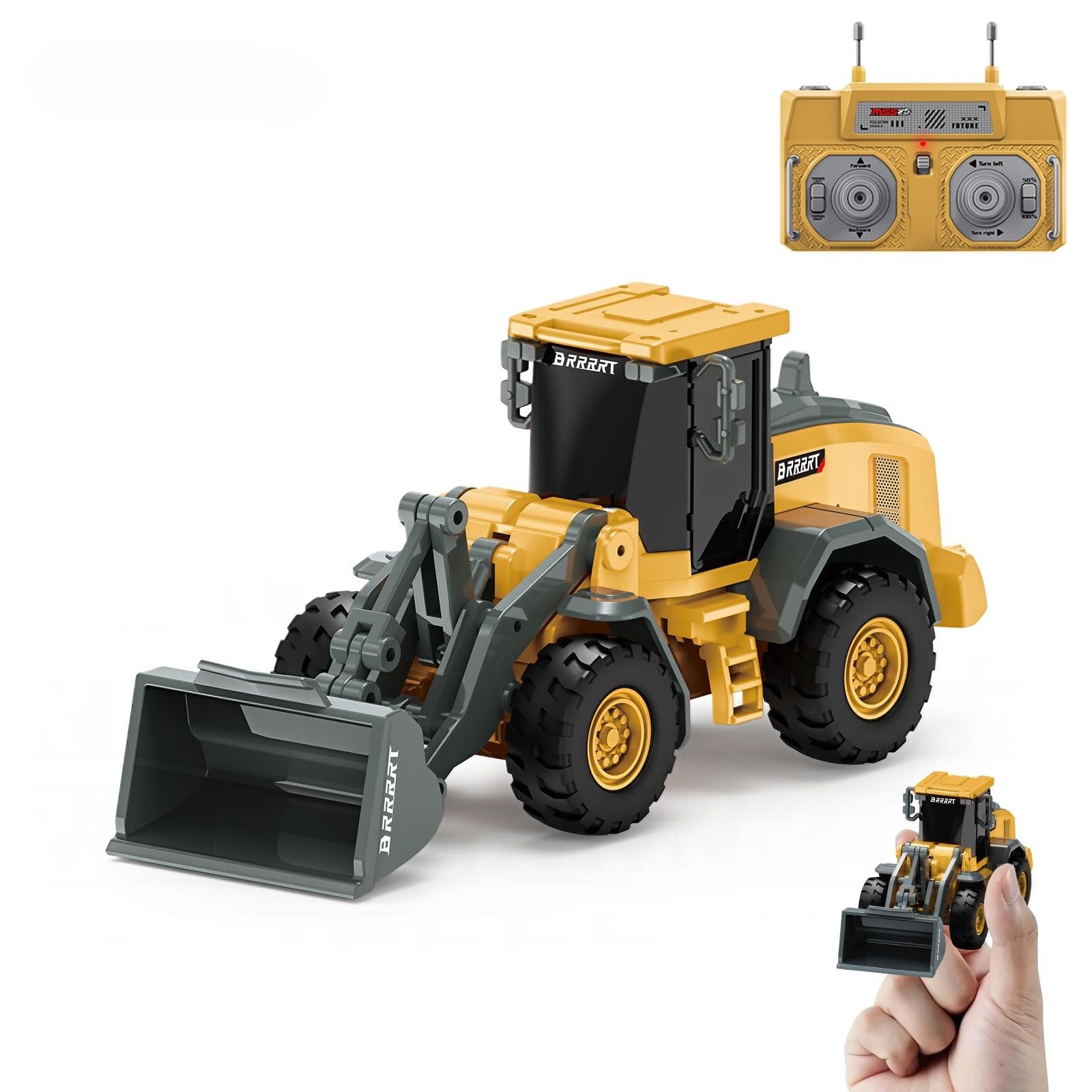 BRRRRT 1/64 RC Bulldozer Toy,Full Proportion RC Construction Vehicles Support…
