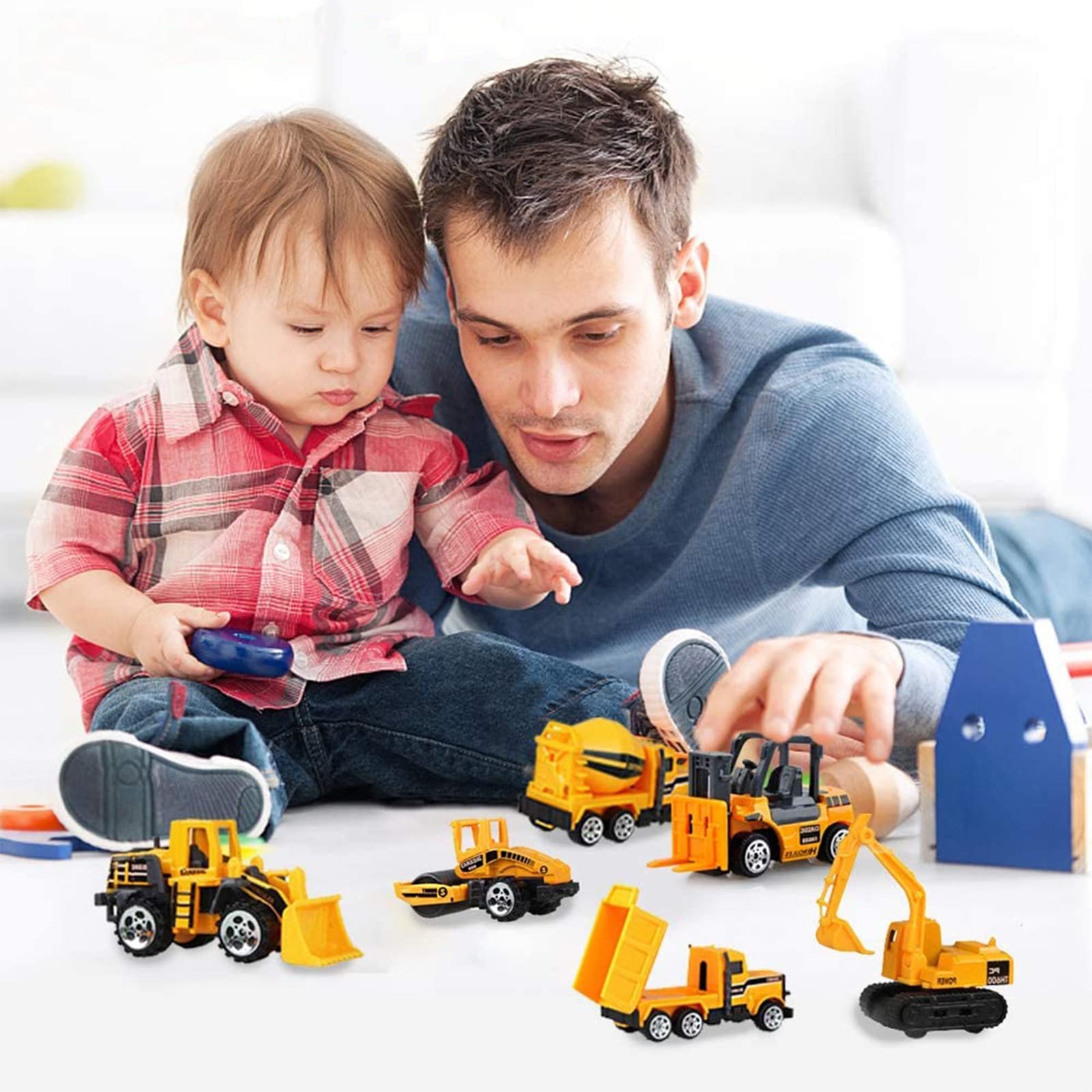 6Pcs Mini Die Cast Car 1/64 Scale Alloy Construction Truck Vehicle Model Toy …