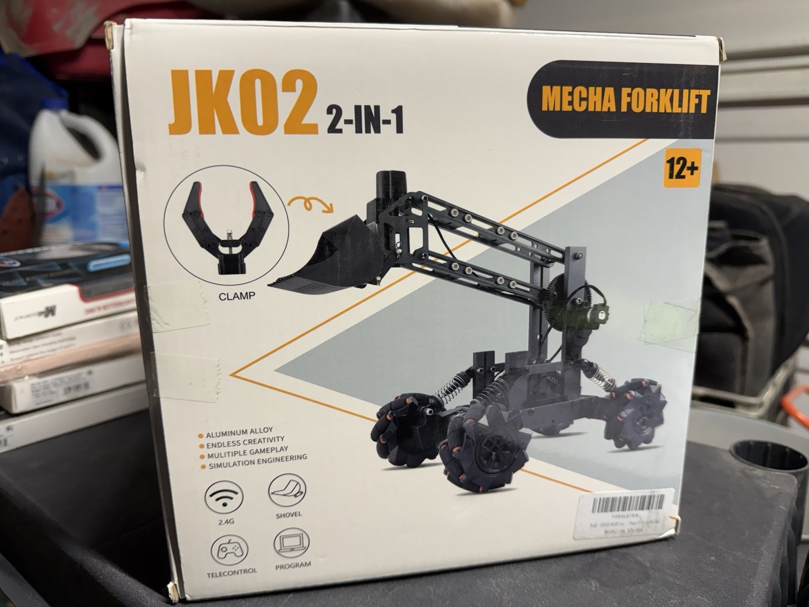 Mecha Team JK02 2-in-1 Mecha Forklift Telecontrol Construction Vehicle Black