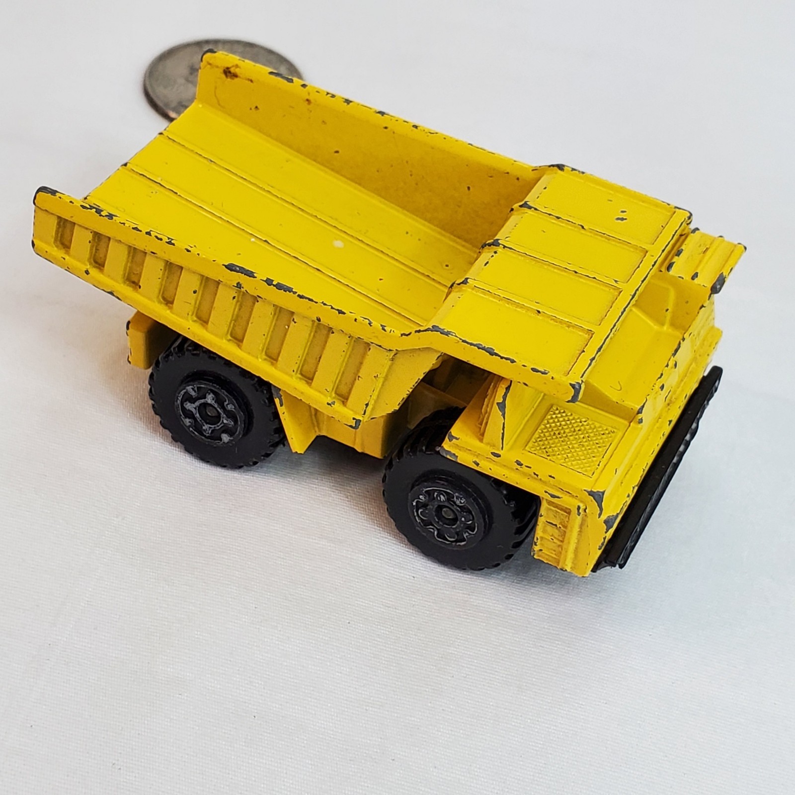 Vintage 1976 Matchbox Lesney Superfast #58 Faun Dump Truck Die-Cast Yellow ROUGH