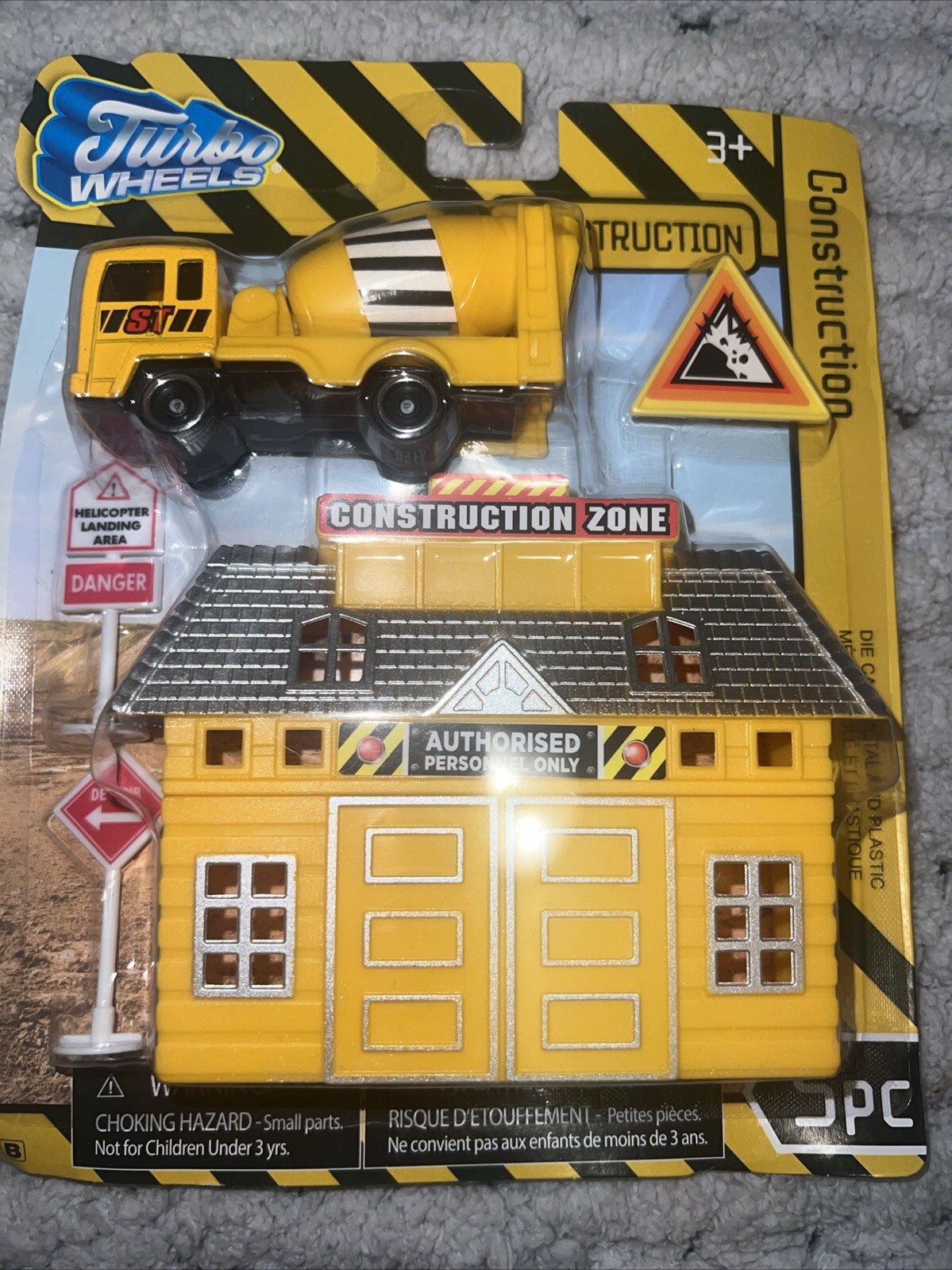 Turbo Wheels Construction ~ Cement Truck 5 Pcs Play Set For Ages 3+ NEW w S&H!