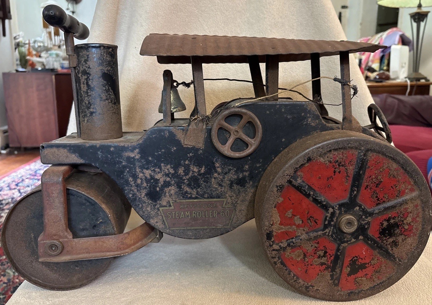 Antique Keystone Steam Roller 60 Ride On Toy Pressed Steel