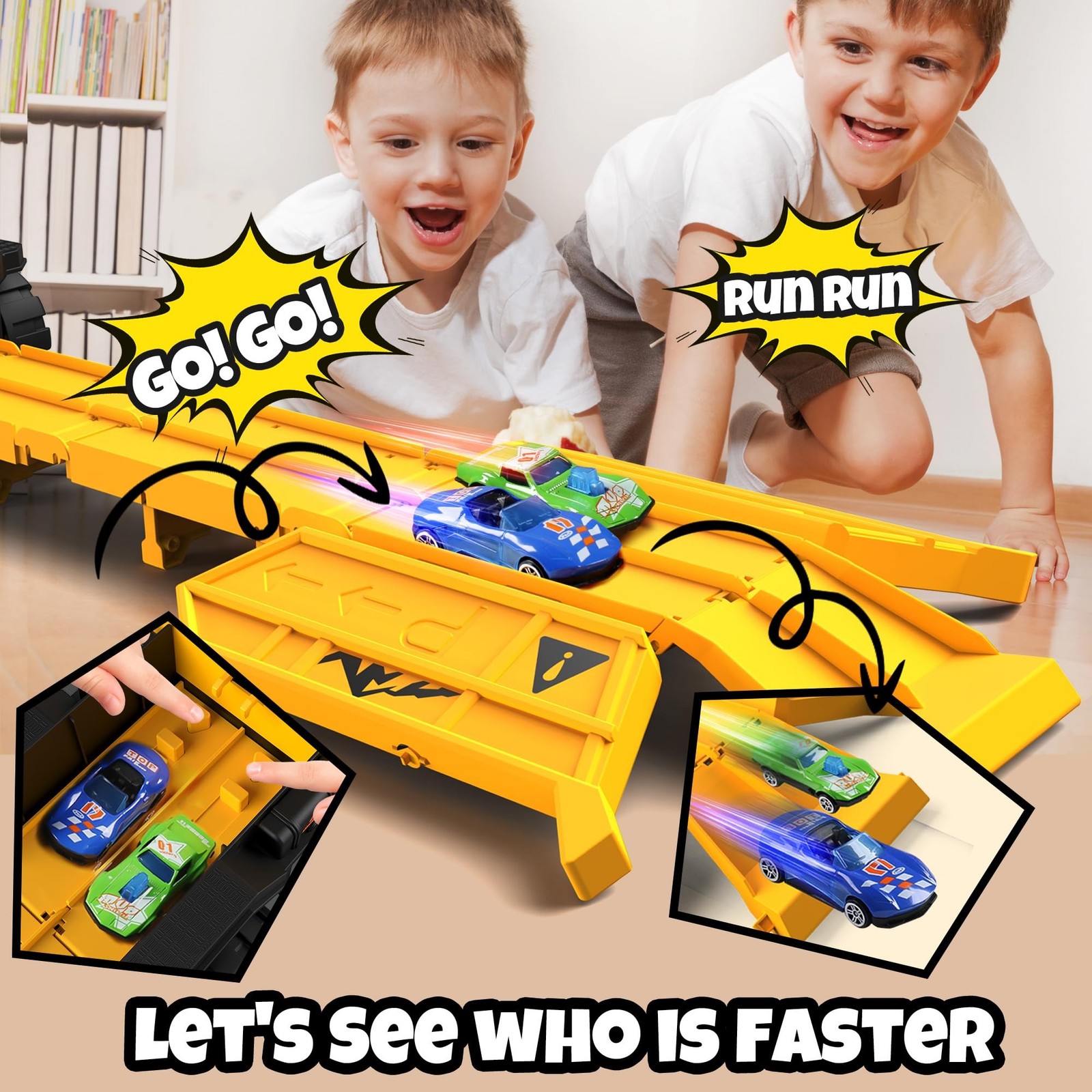 Construction Truck Toy Set,Transformable Dump Truck & Excavator with Launch T…