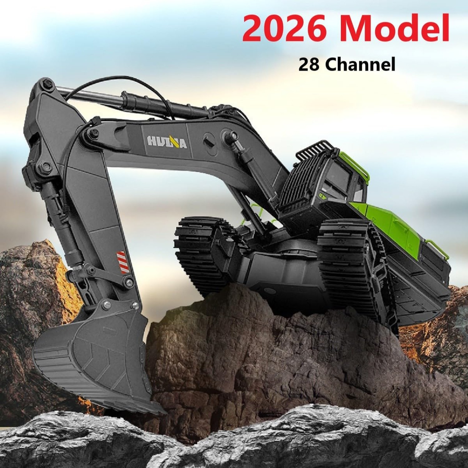 RC Excavator for Adults Huina 1593 Fully Functional 1:14 Toy 28 Channel Remot…
