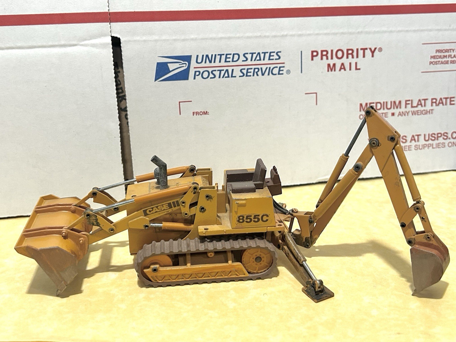 NZG 1/35 Scale Custom Case 855C Crawler Loader with Backhoe (No Rops/Weathered)