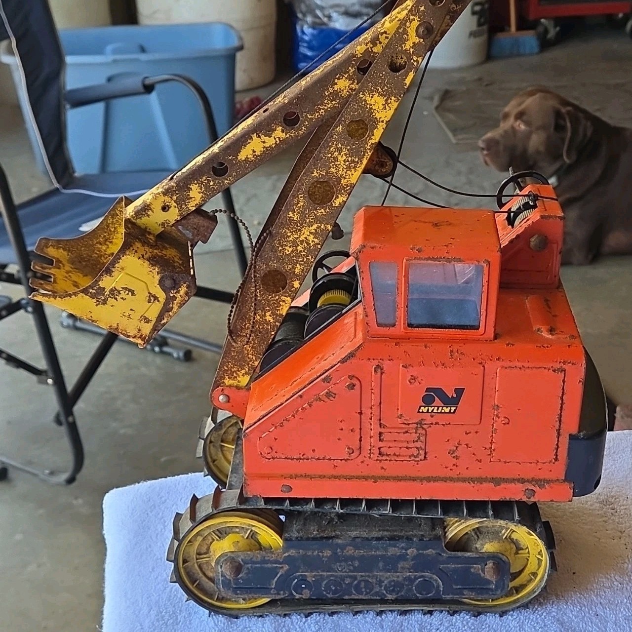 Nylint 1960 Vintage Excavator Diecast Orange