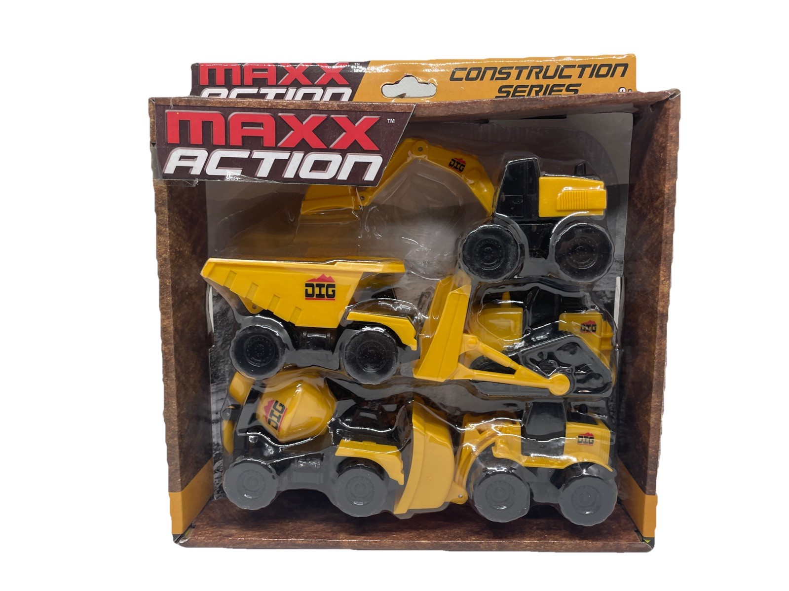 Maxx Action Construction & Farm Series Total Of 10 Trucks/tractors/trailers
