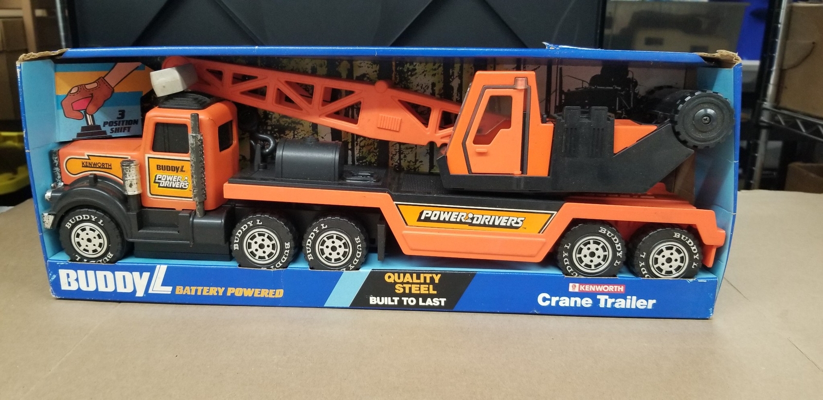 Vintage 1983 Buddy L Kenworth Crane Trailer Battery Powered New In Box MIB W5