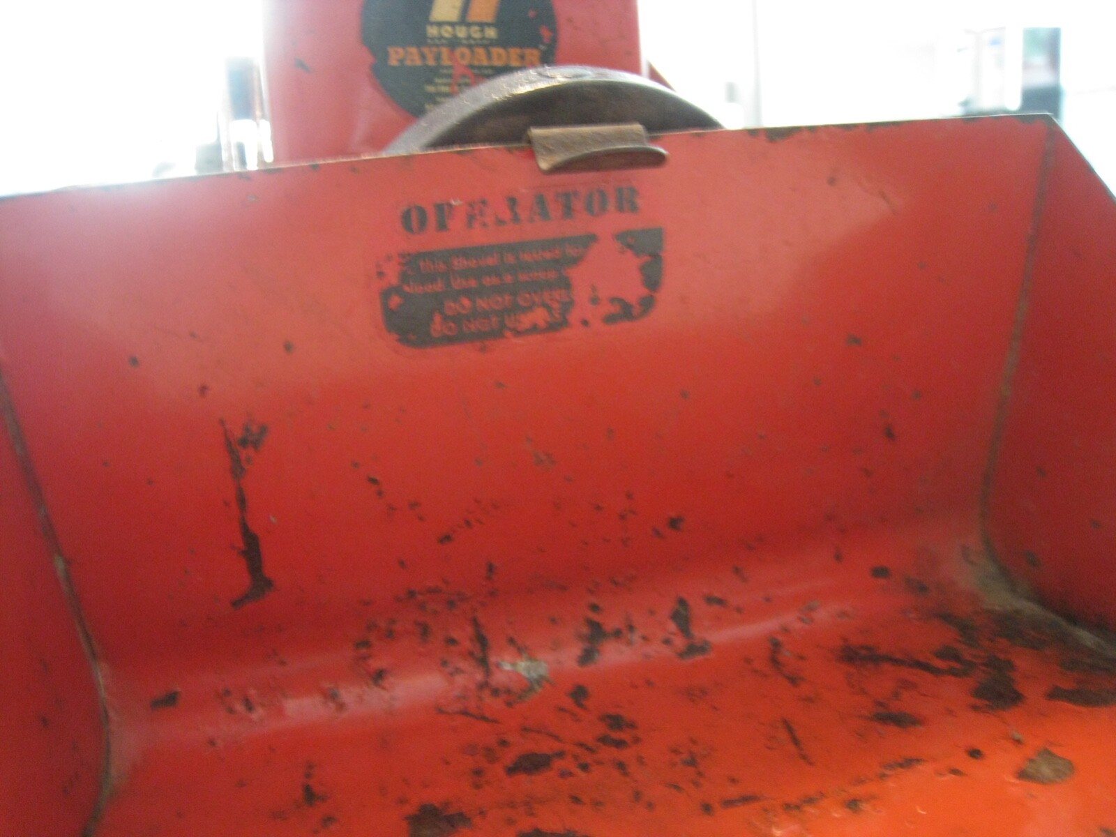 Vintage NYLINT Red Pressed Steel HOUGH Payloader Front End Loader Tractor Toy