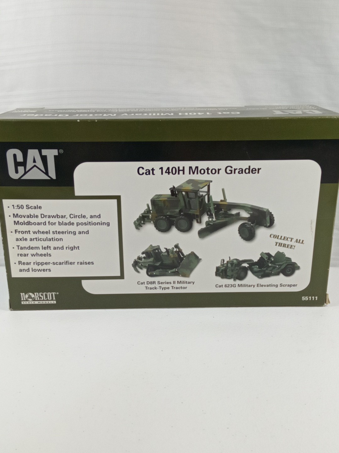 Norscot 55111 1:50 Diecast CAT Military 140H Motor Grader MB